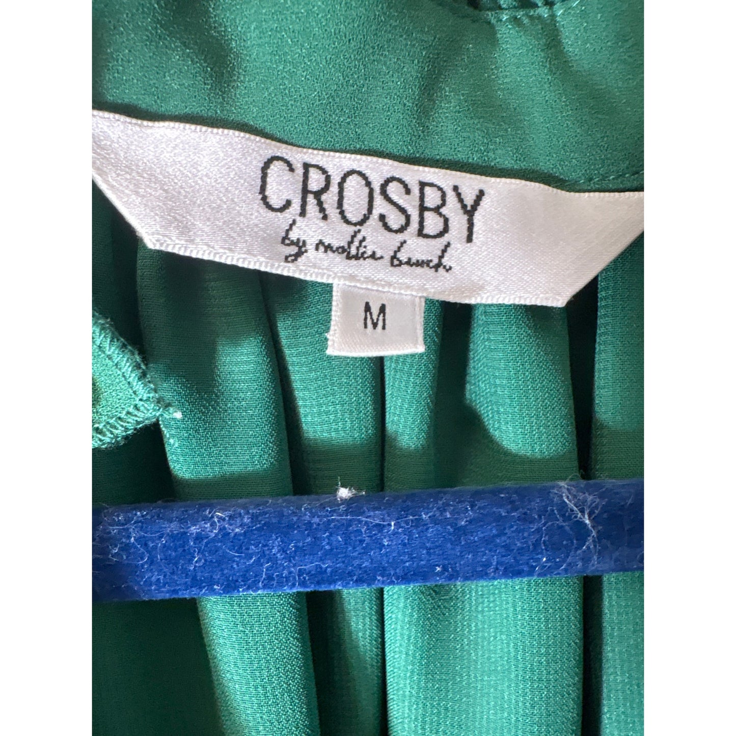 Crosby by Mollie Burch Green Long Sleeve Tiered Mini Dress Sz M