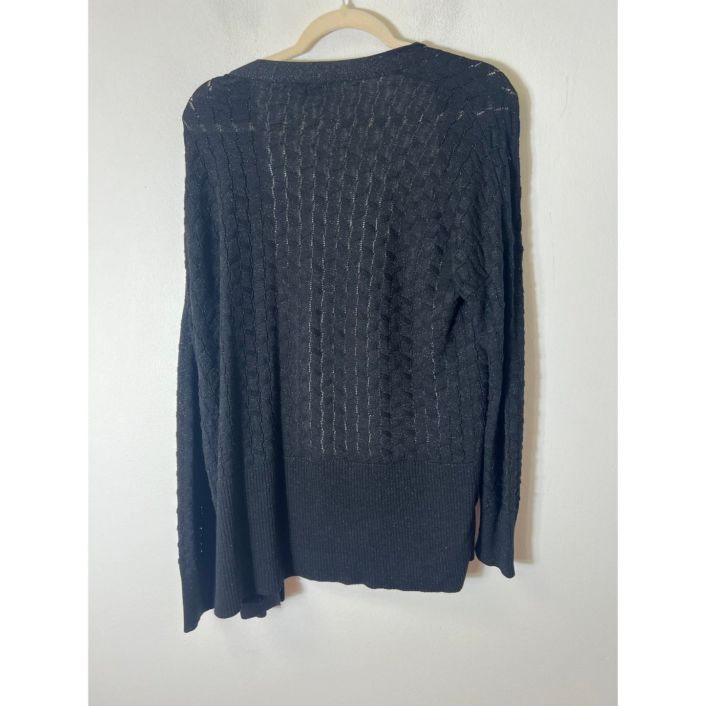 Mel & Lisa Black Metallic Cardigan Sz XL