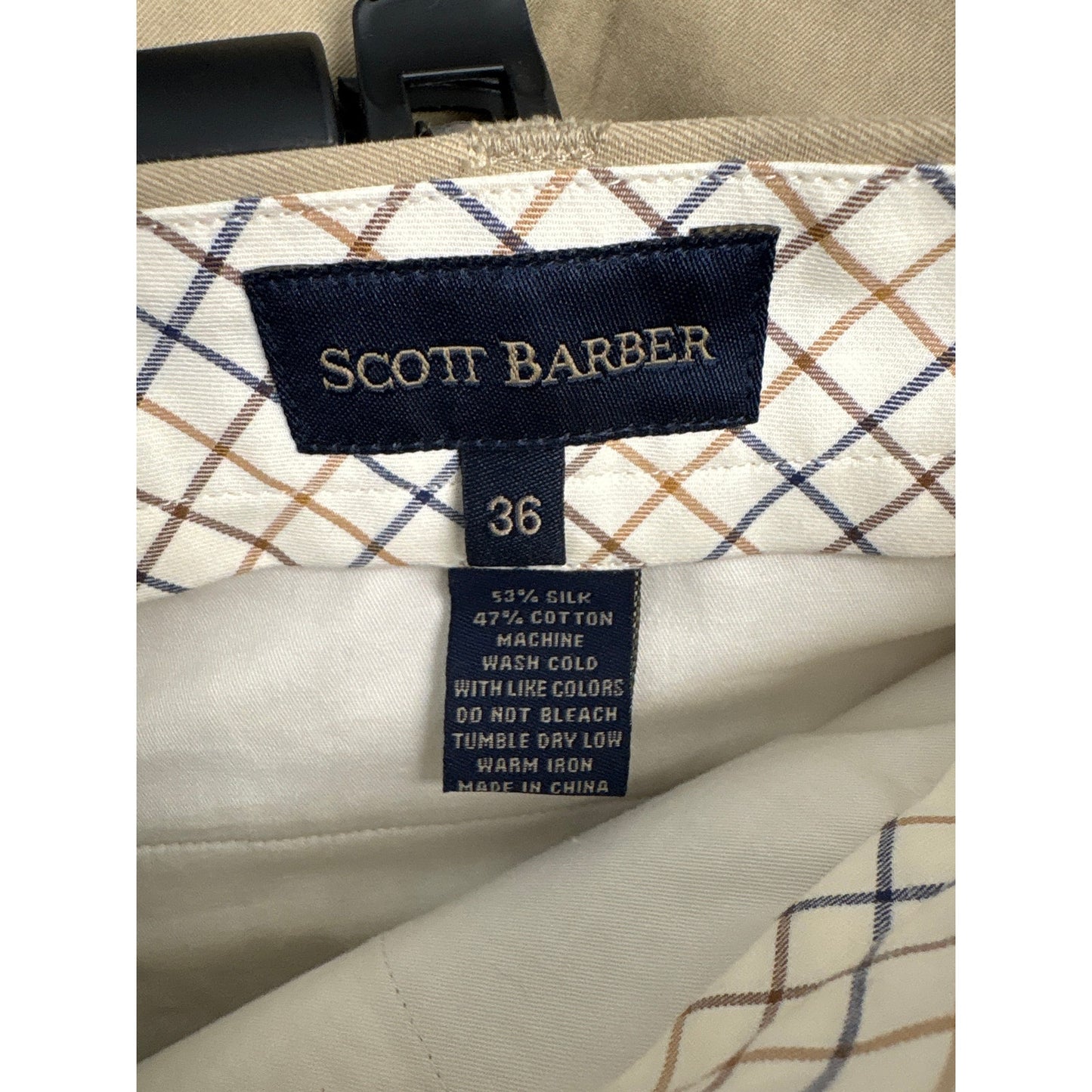 Mens Scott Barker Khaki Flat Front Shorts Sz 36
