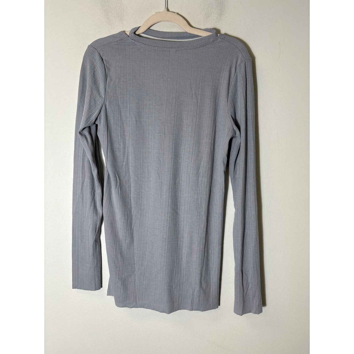 Wishlist Light Gray Blue Long Sleeve Stretch Shirt Sz M
