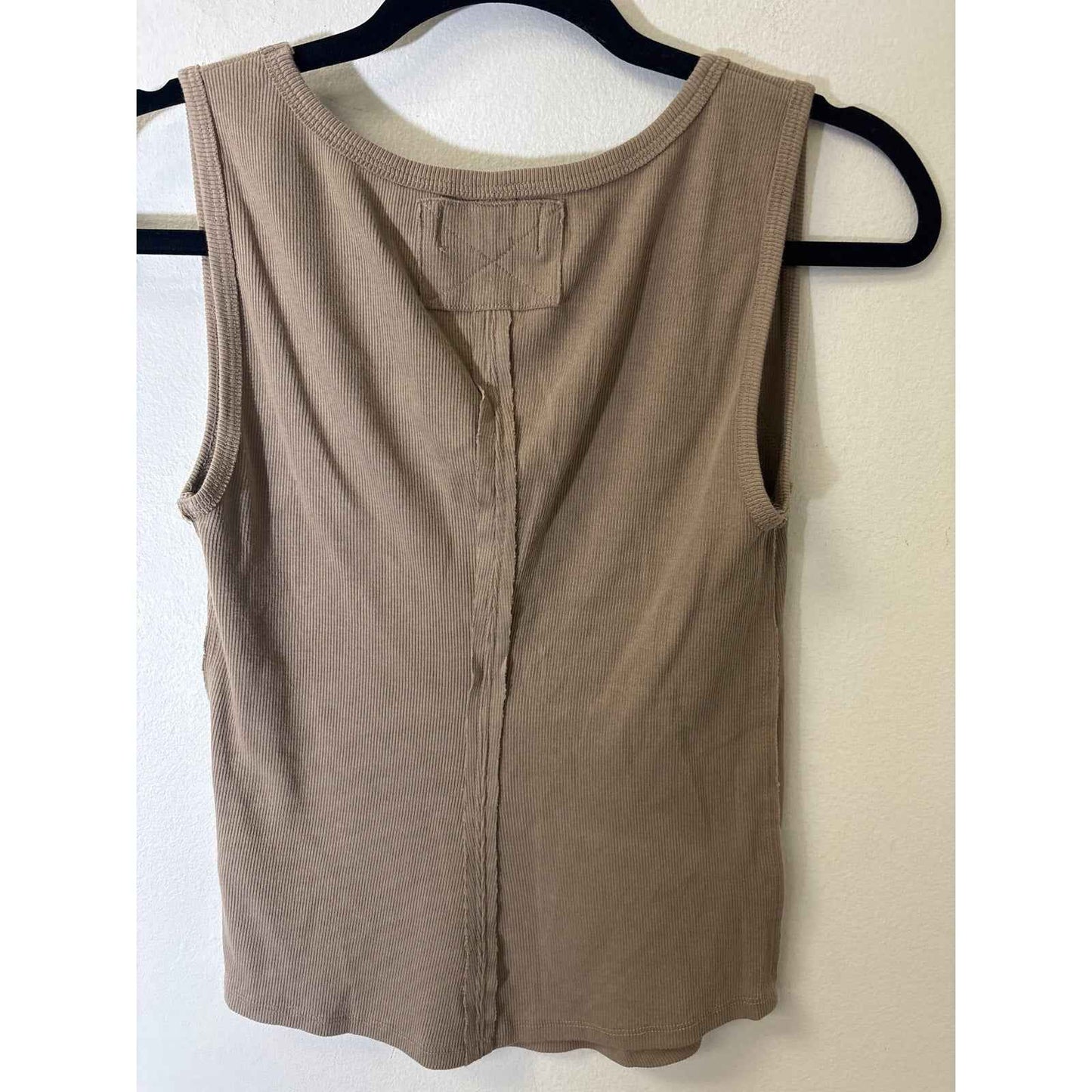 We The Free Khaki Ribbed Tank Sz M