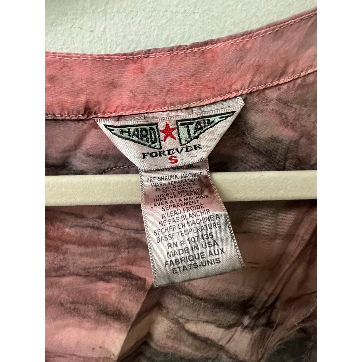 Forever 21 Pink and Gray Long Sleeve Blouse Small
