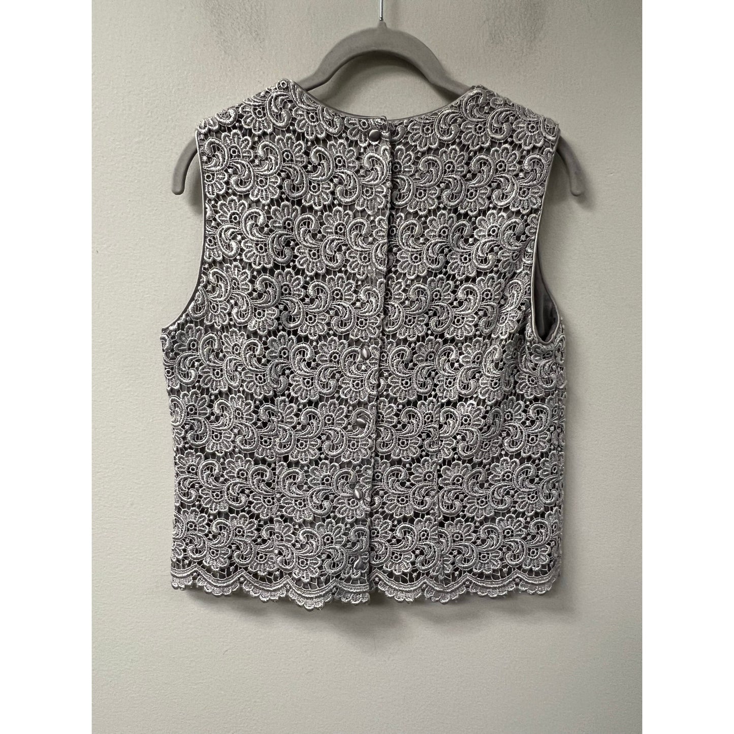 Talbots Silver Tan Sleeveless Shell Sz 6