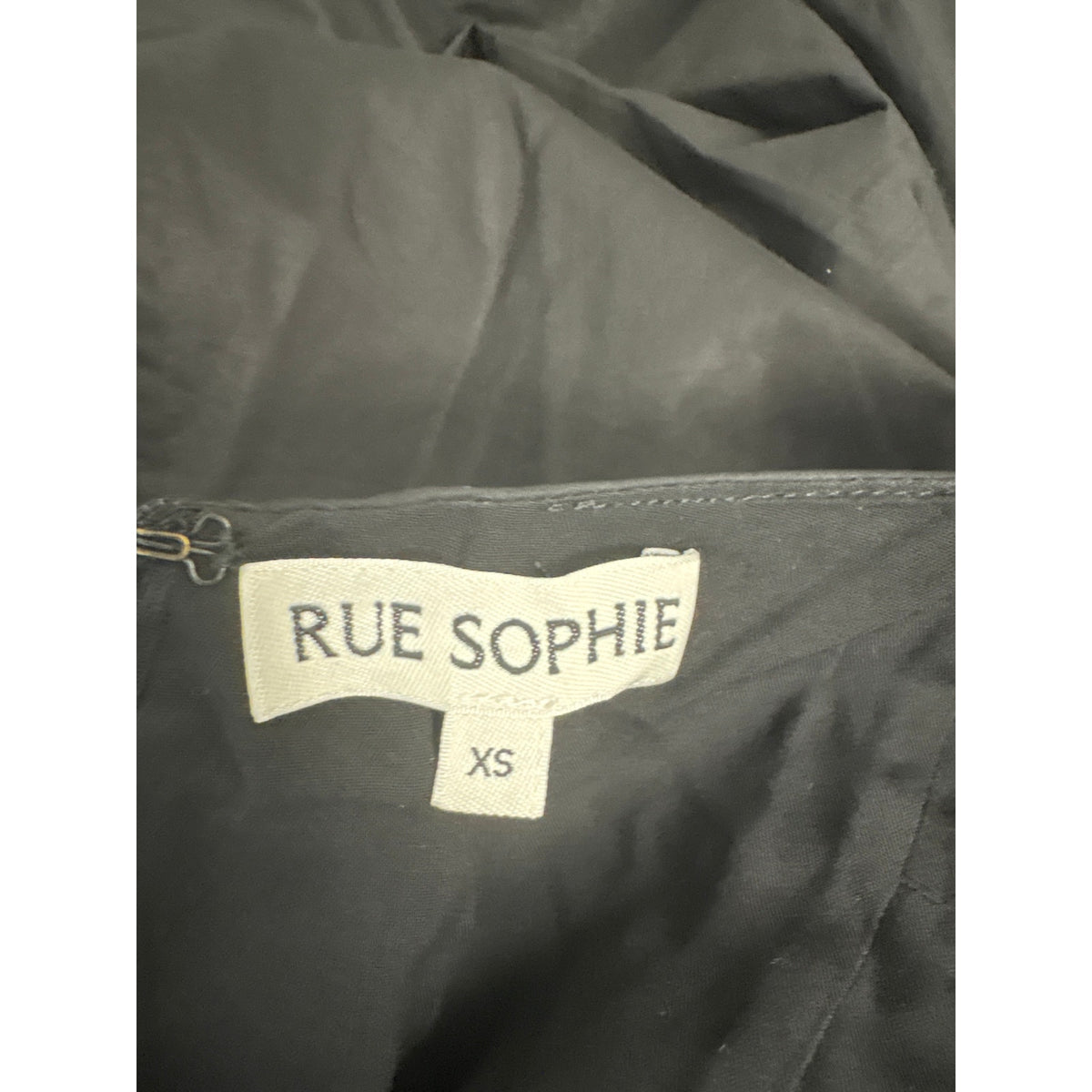 Rue Sophie Black A Line Spaghetti Strap Dress Sz XS