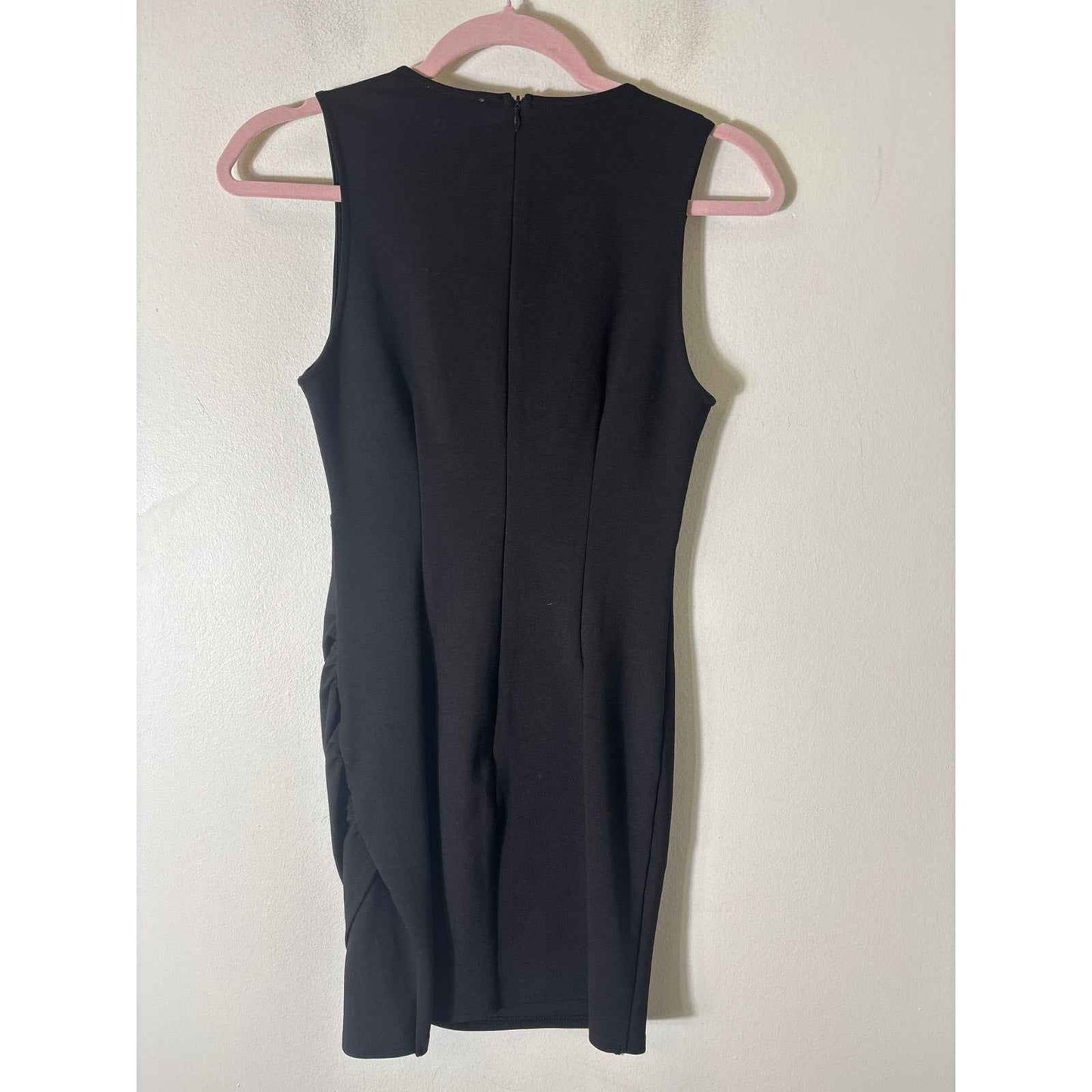 Superdown Black Sleeveless Deep V-Neck Ruched Mini Dress Sz S