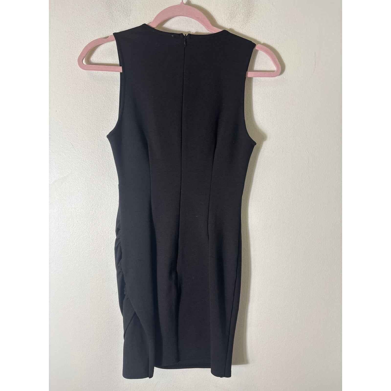 Superdown Black Sleeveless Deep V-Neck Ruched Mini Dress Sz S