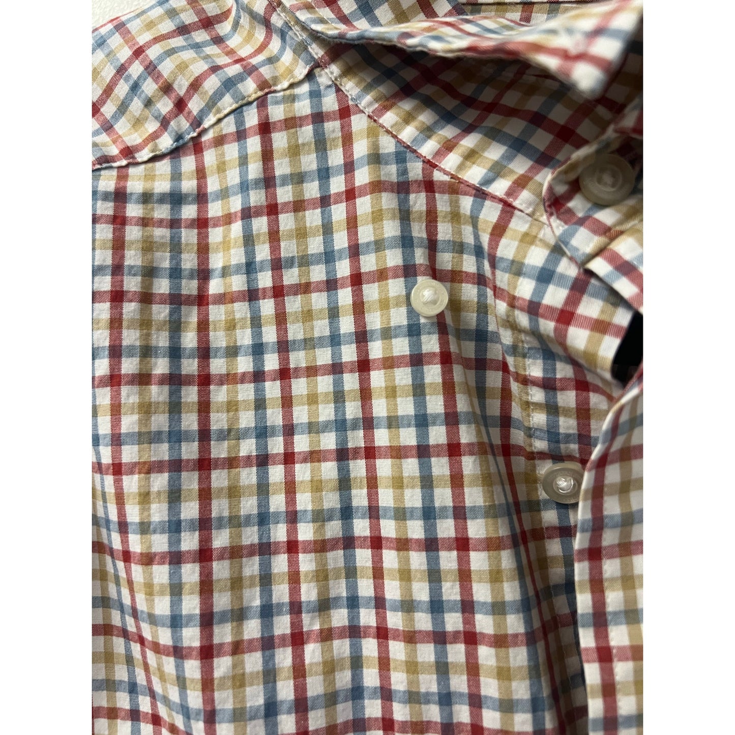 Southern Shirt Multi Color Gingam Long Sleave Button Up Sz M