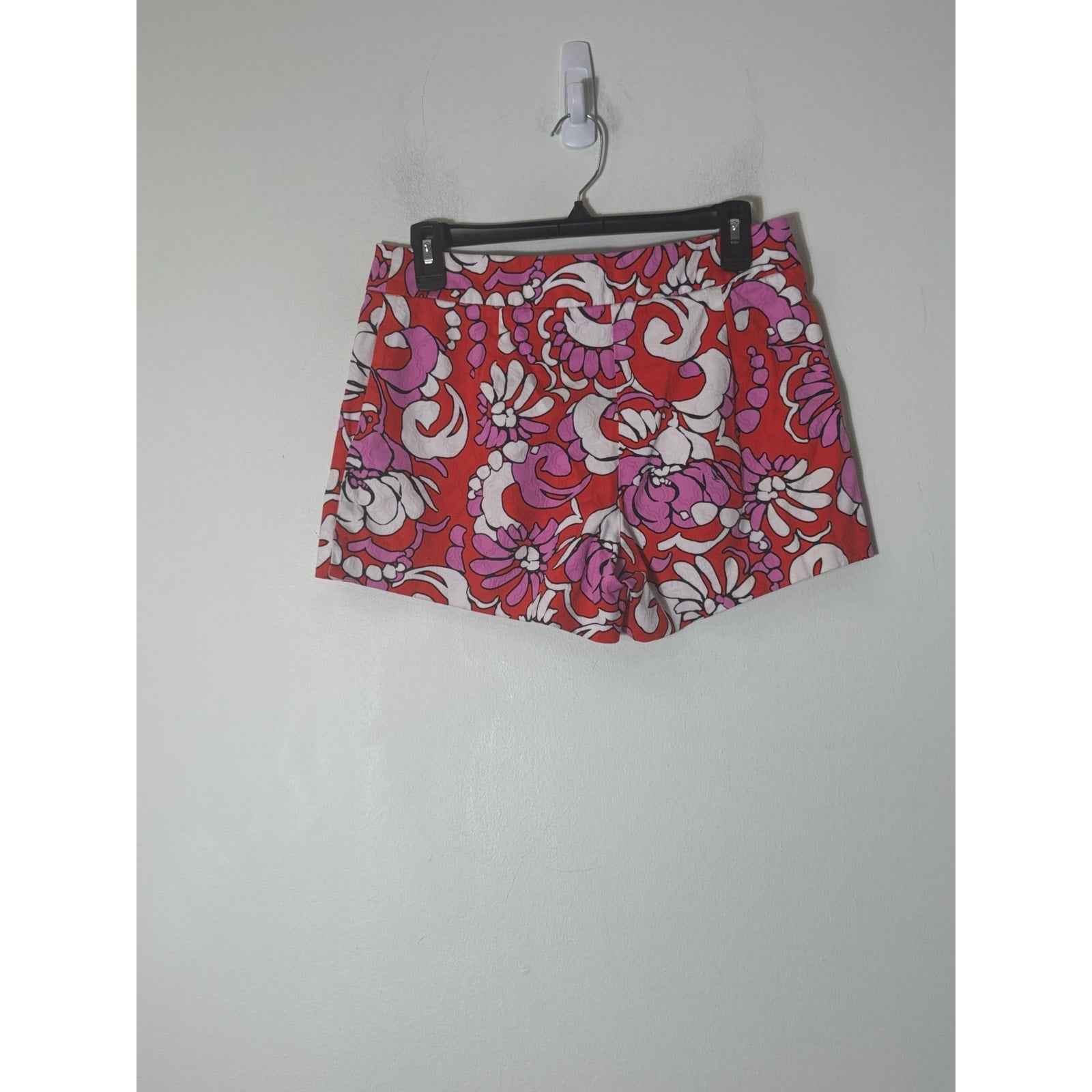 Trina Turk Orange Purple Print Short Shorts Sz 2