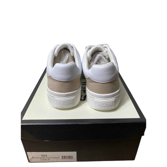 NIB J/Slides Tan White Fashion Lace Up Sneaker Sz 8
