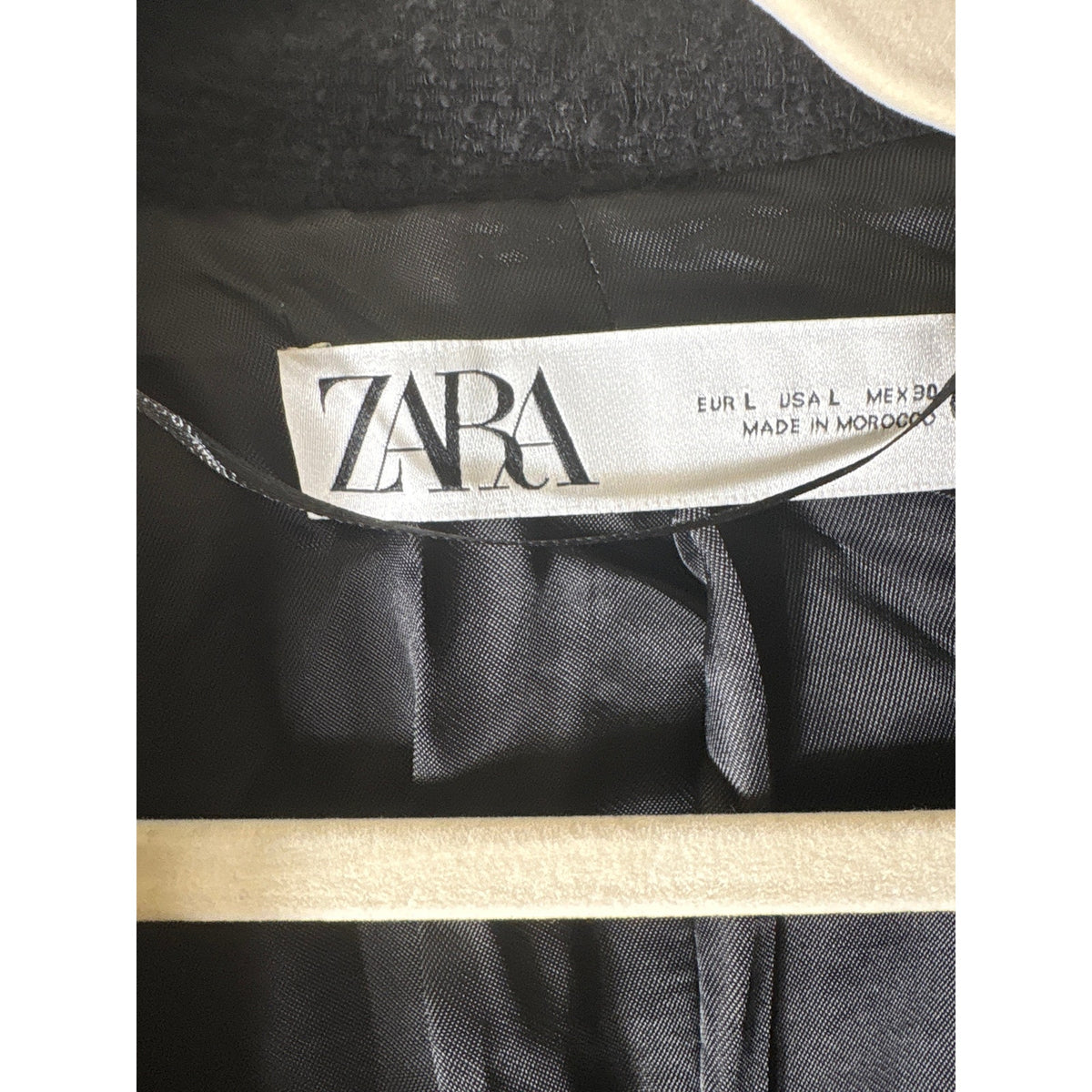 Zara Black Boucle With Gold Button Jacket Sz L