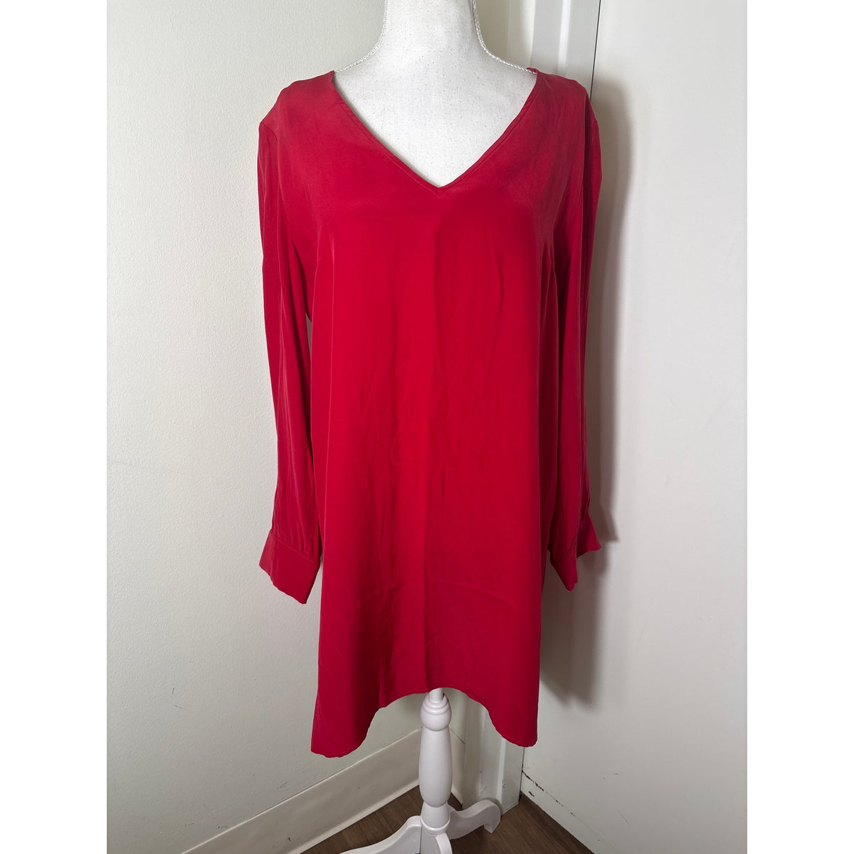 Amanda Uprichard Red Silk Shift Dress Sz L