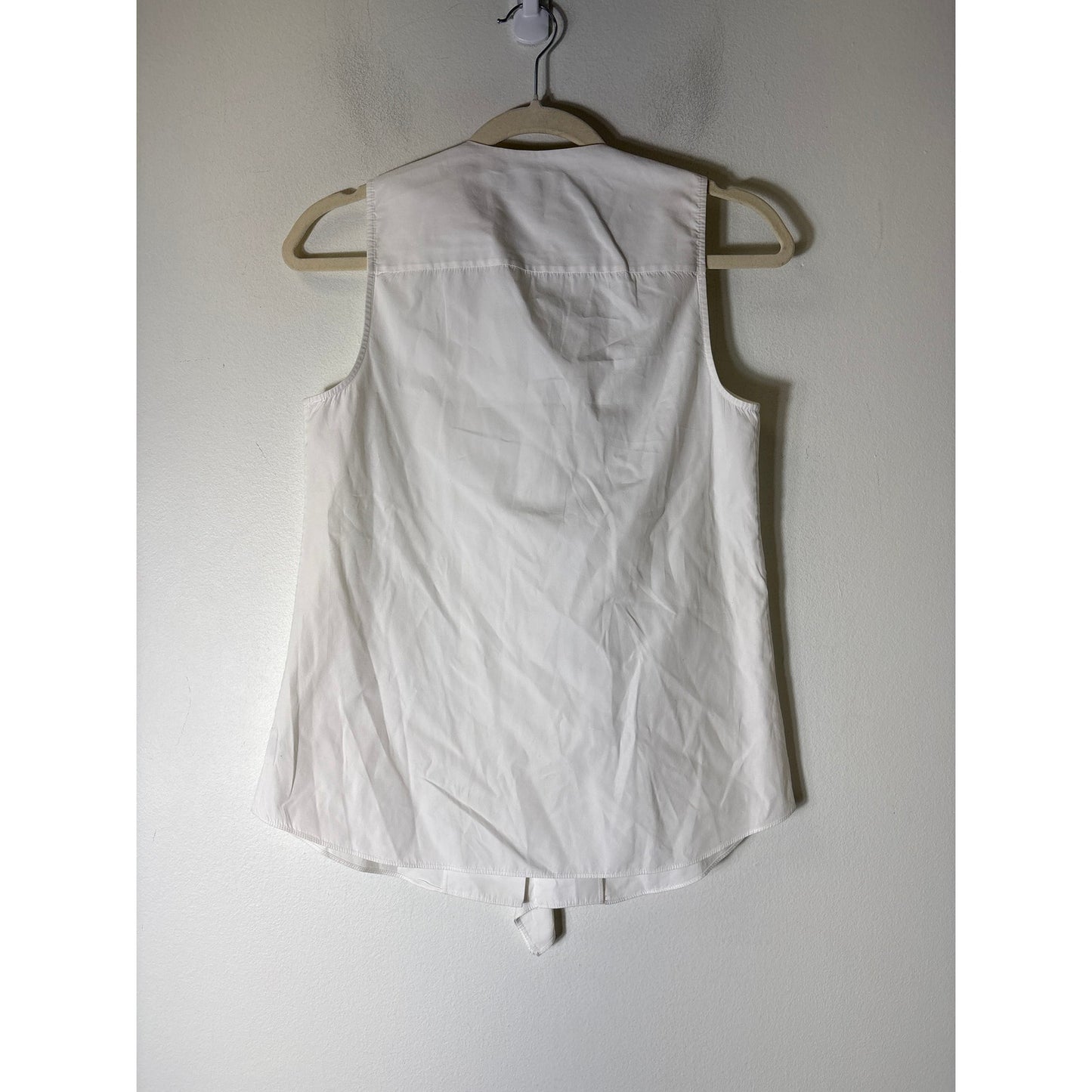 Theory White Sleeveless Cotton Ruffle Top Sz P