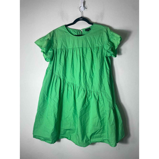 Who What Wear Bright Green Flutter Sleeve Baby Doll Dress Sz M