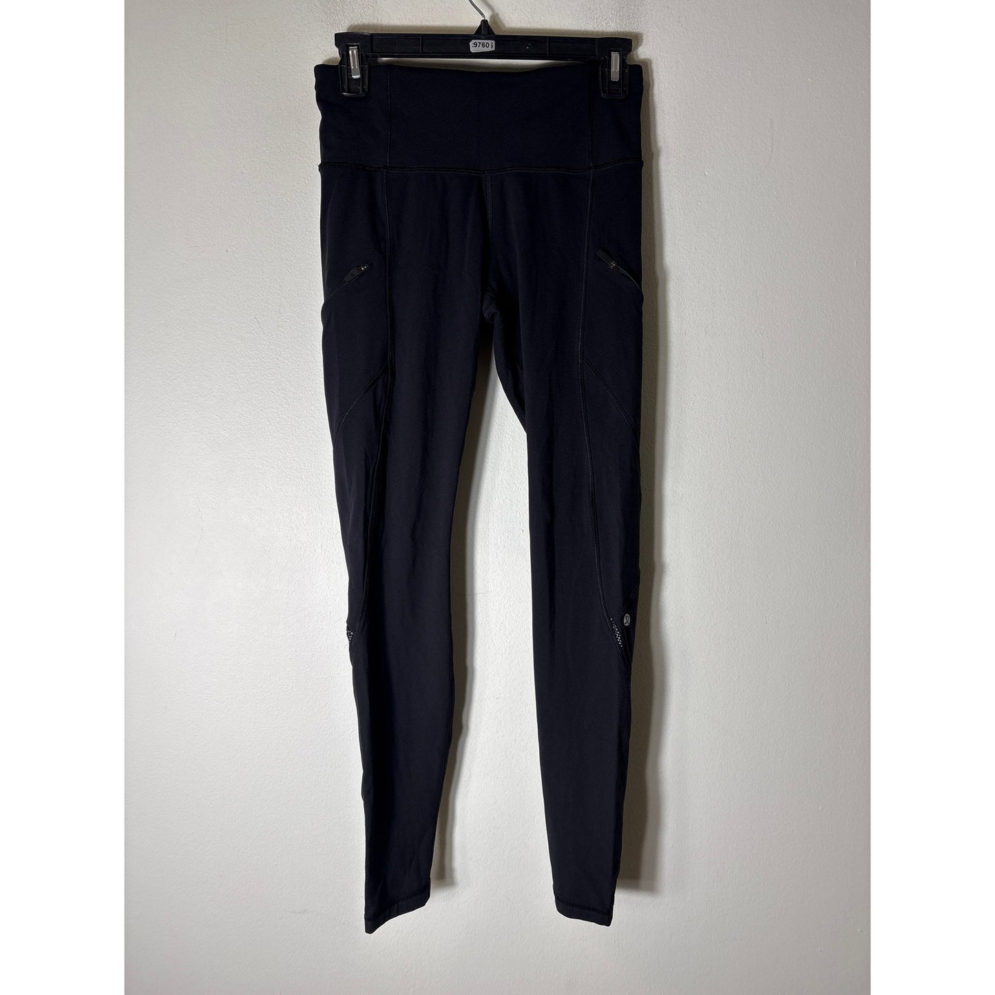 Lululemon Black Zipper Pocket Longer Length Leggings Sz 6
