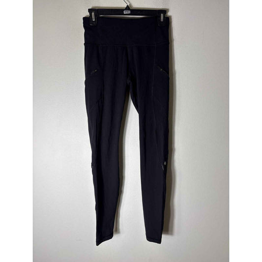 Lululemon Black Zipper Pocket Longer Length Leggings Sz 6