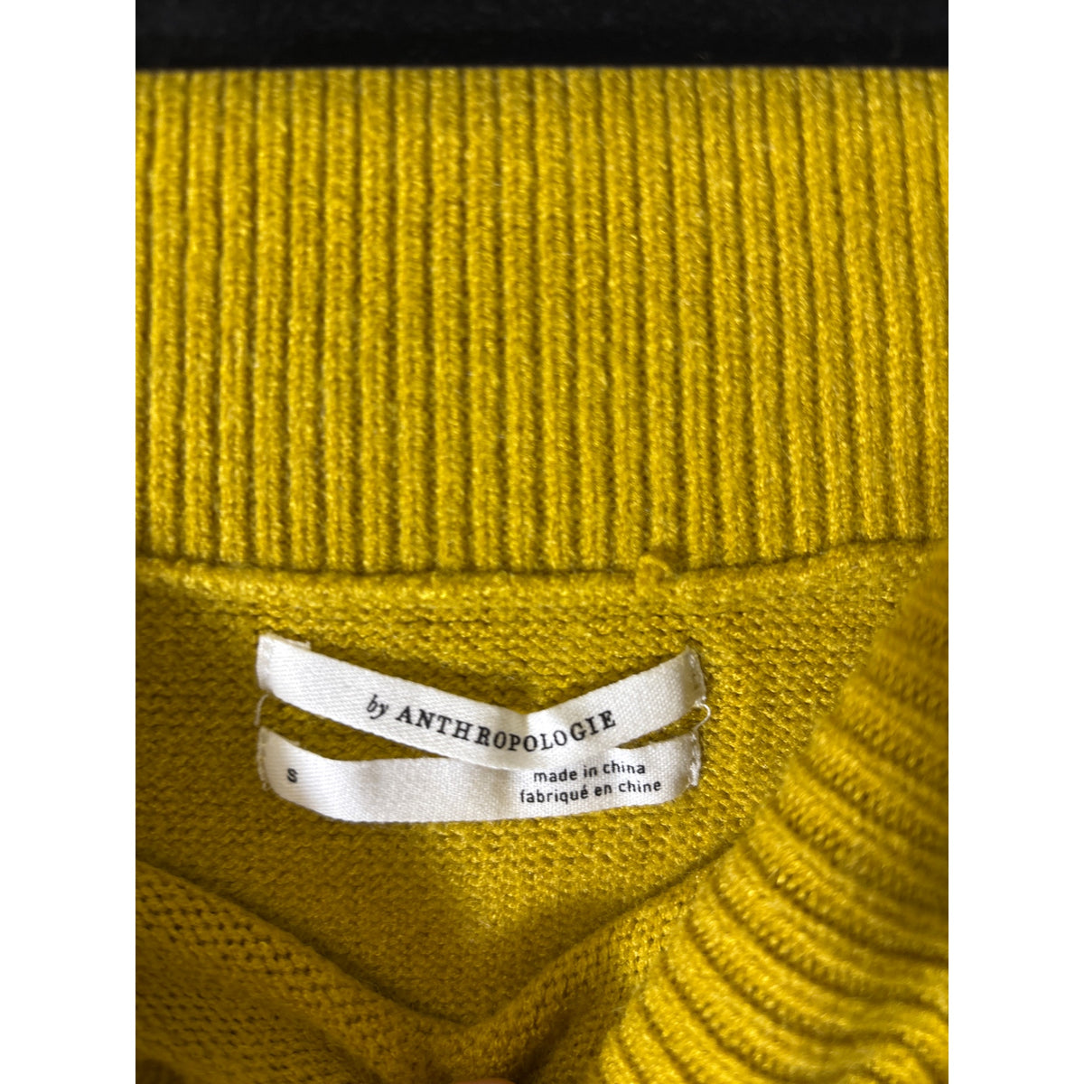 by Anthropologie Mustard Yellow Off The Shoulder Long Sleeve Sweater Sz S