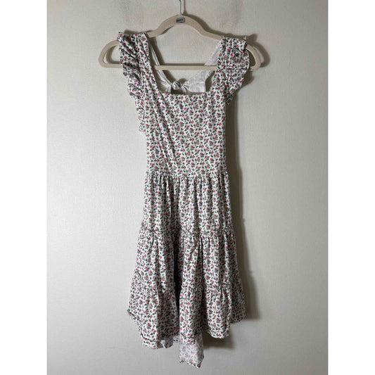 Girls Polo Ralph Lauren White Floral Cotton Summer Backless Dress Sz 16 (L)