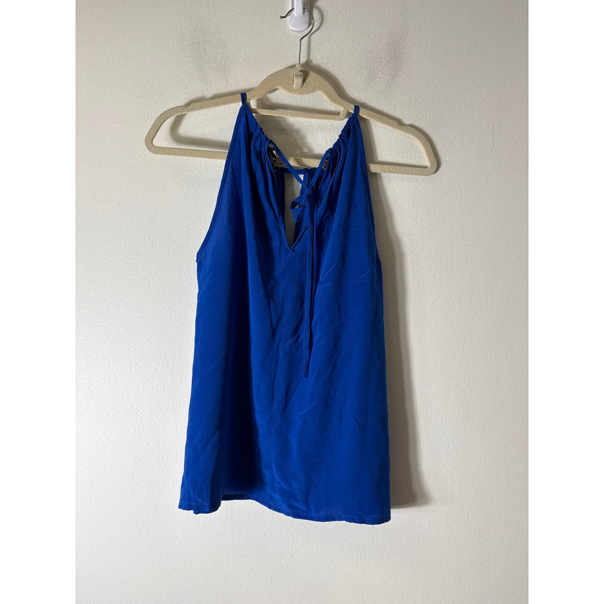 W By Worth Cobalt Blue Silk Halter Top Sz 6