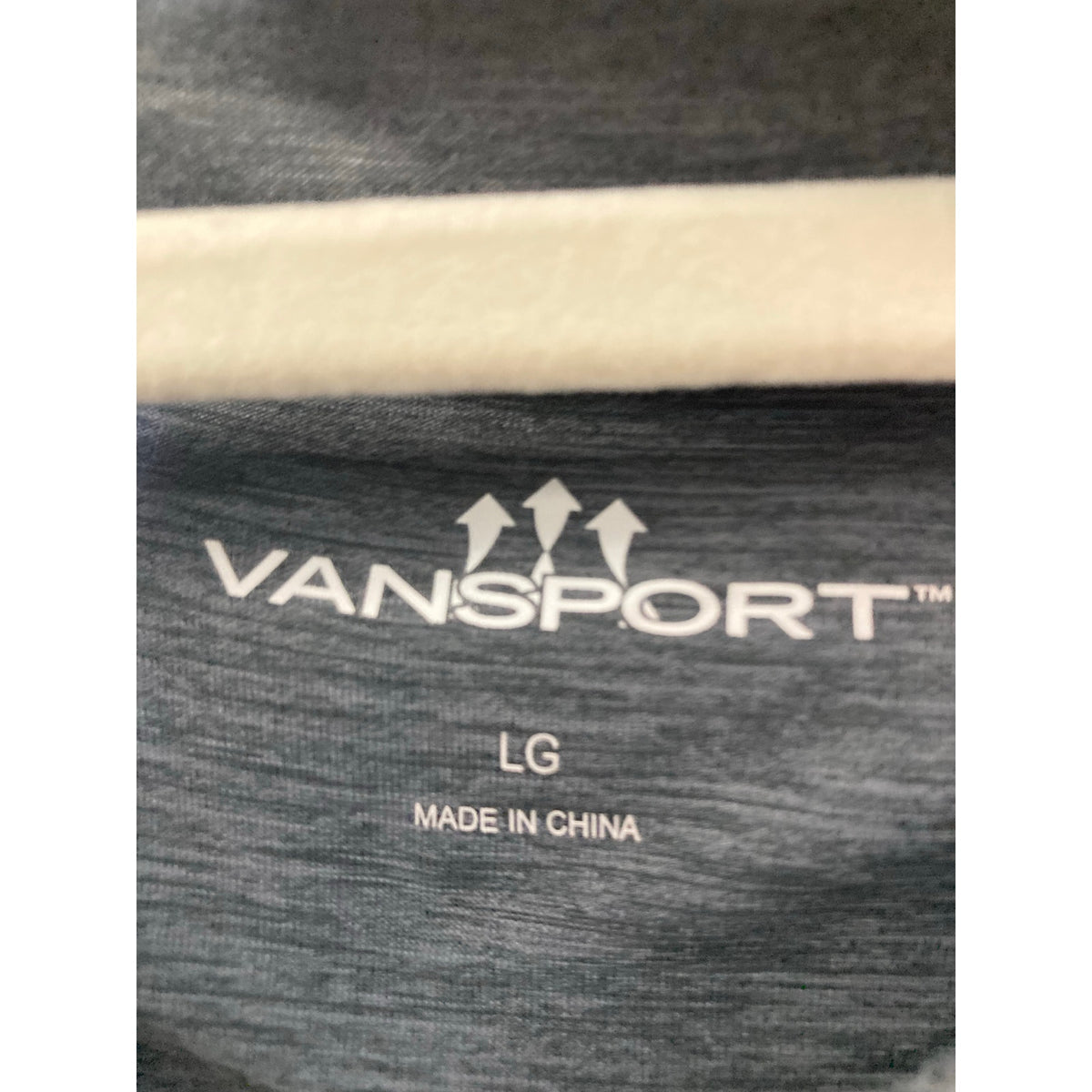 Vansport Navy Charcoal Gray Long Sleeve Performance Style Shirt Sz L