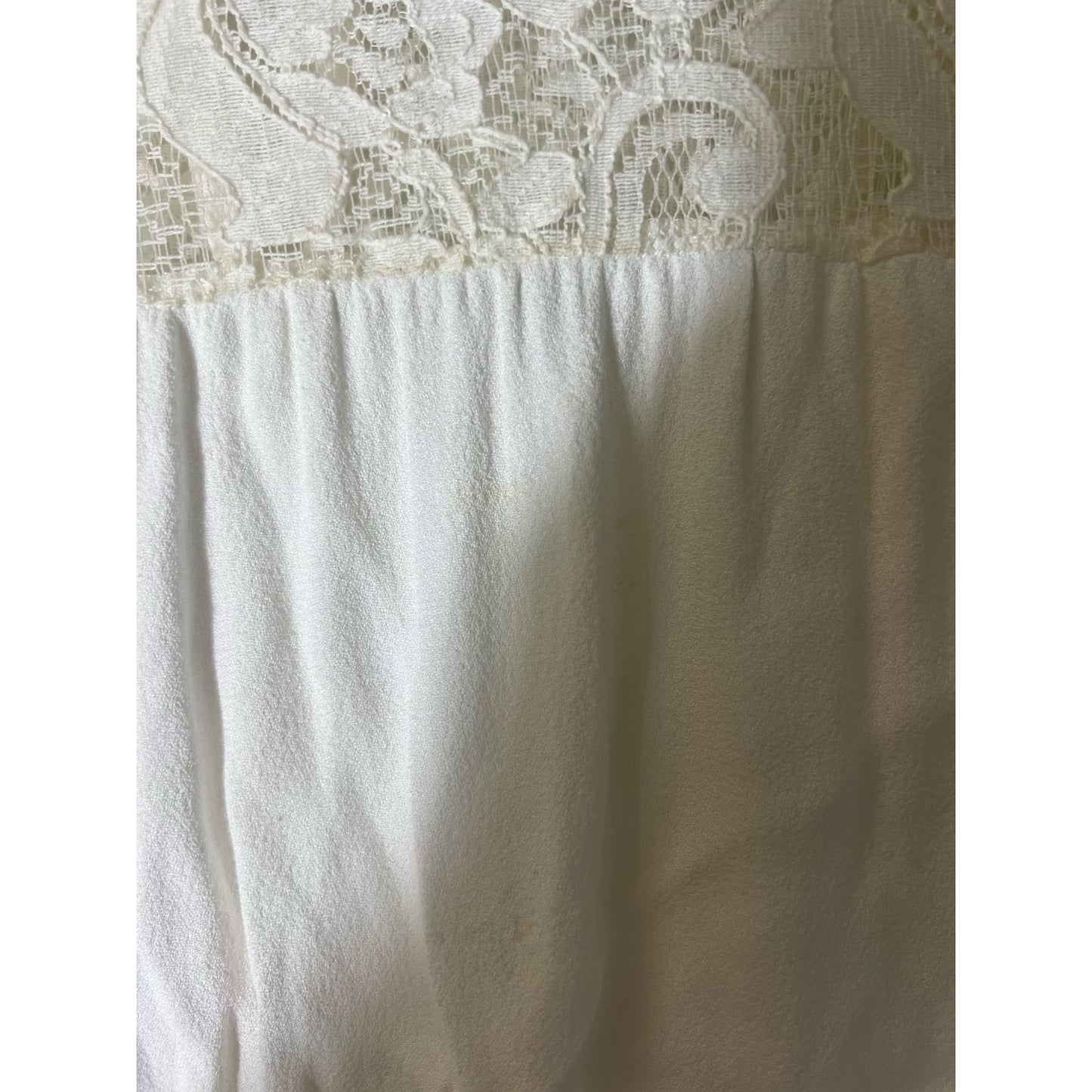 Joie White Lace Detail Long Sleeve Top Sz M