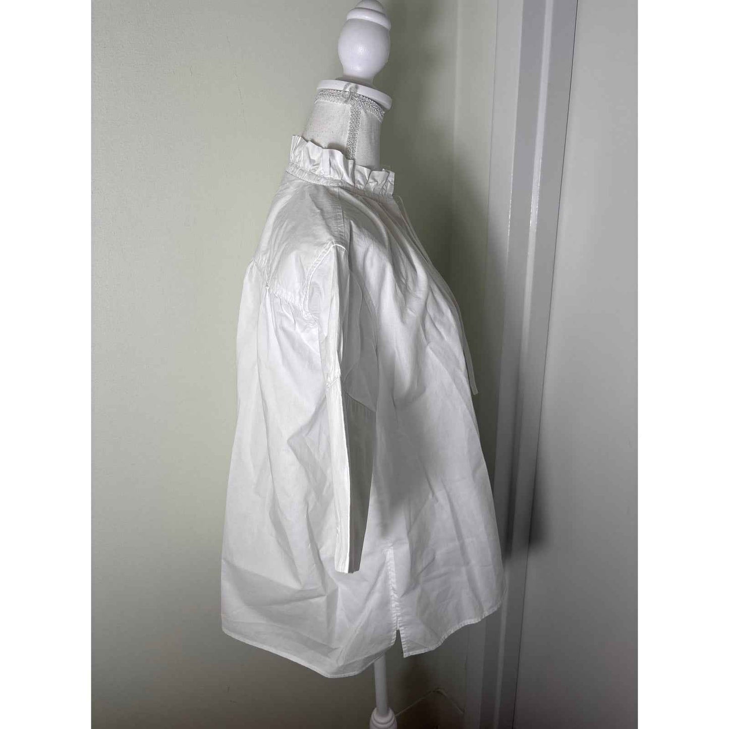 Psophia Vazquez de Castro White Cotton Half Sleeve Shirt Sz S