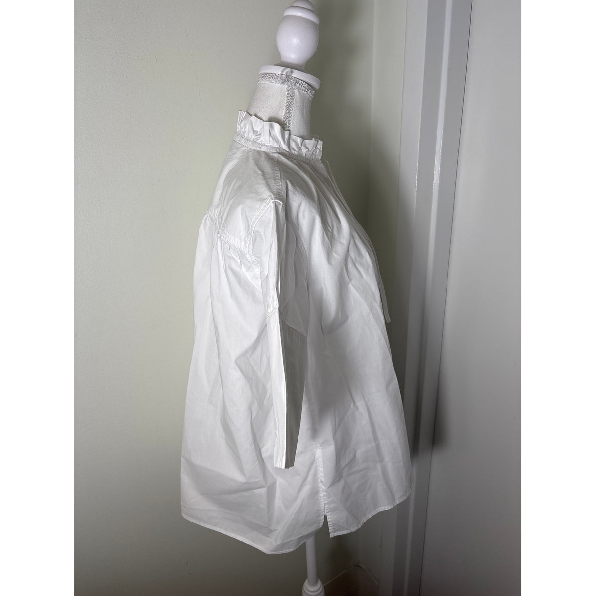Psophia Vazquez de Castro White Cotton Half Sleeve Shirt Sz S