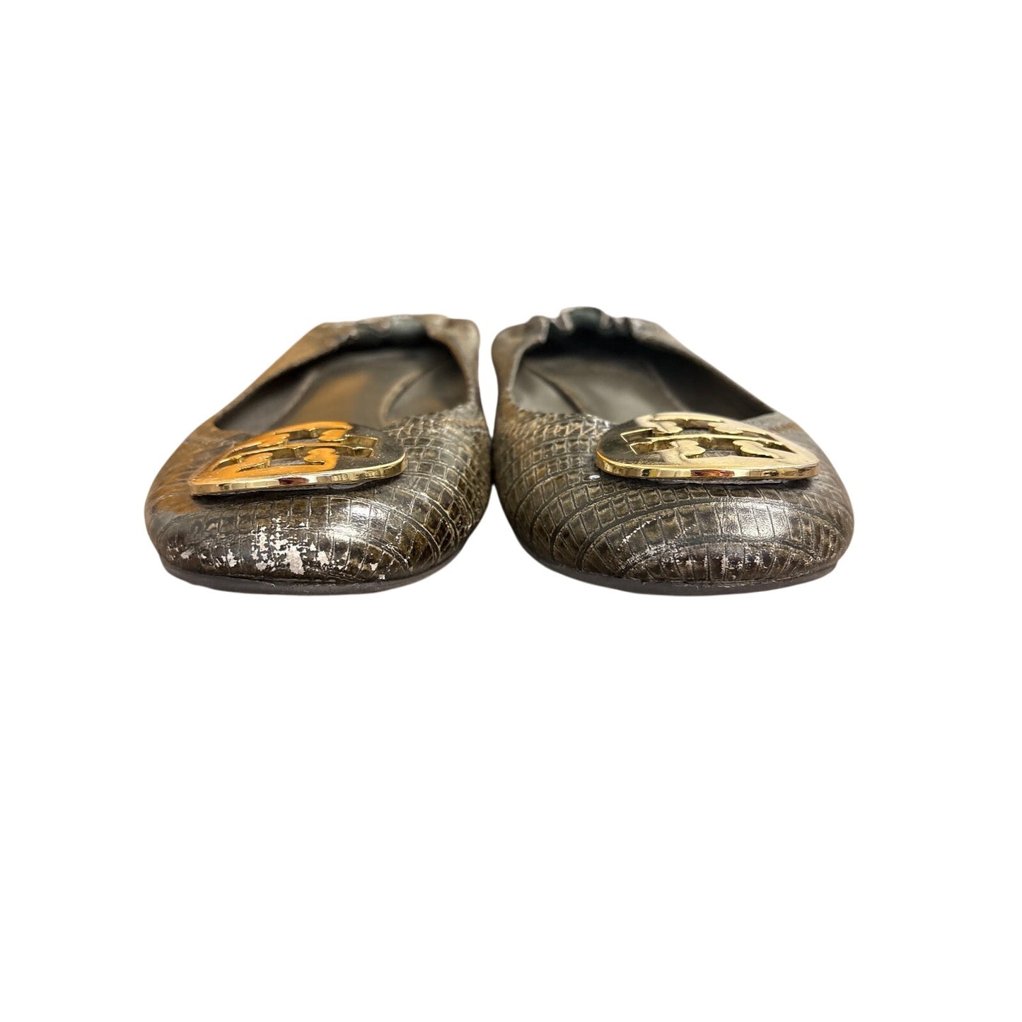 Tory Burch Green Snake Flats Sz 8
