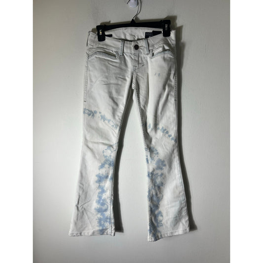 William Rast Bleached White Low Rise Flare Jeans Sz 24