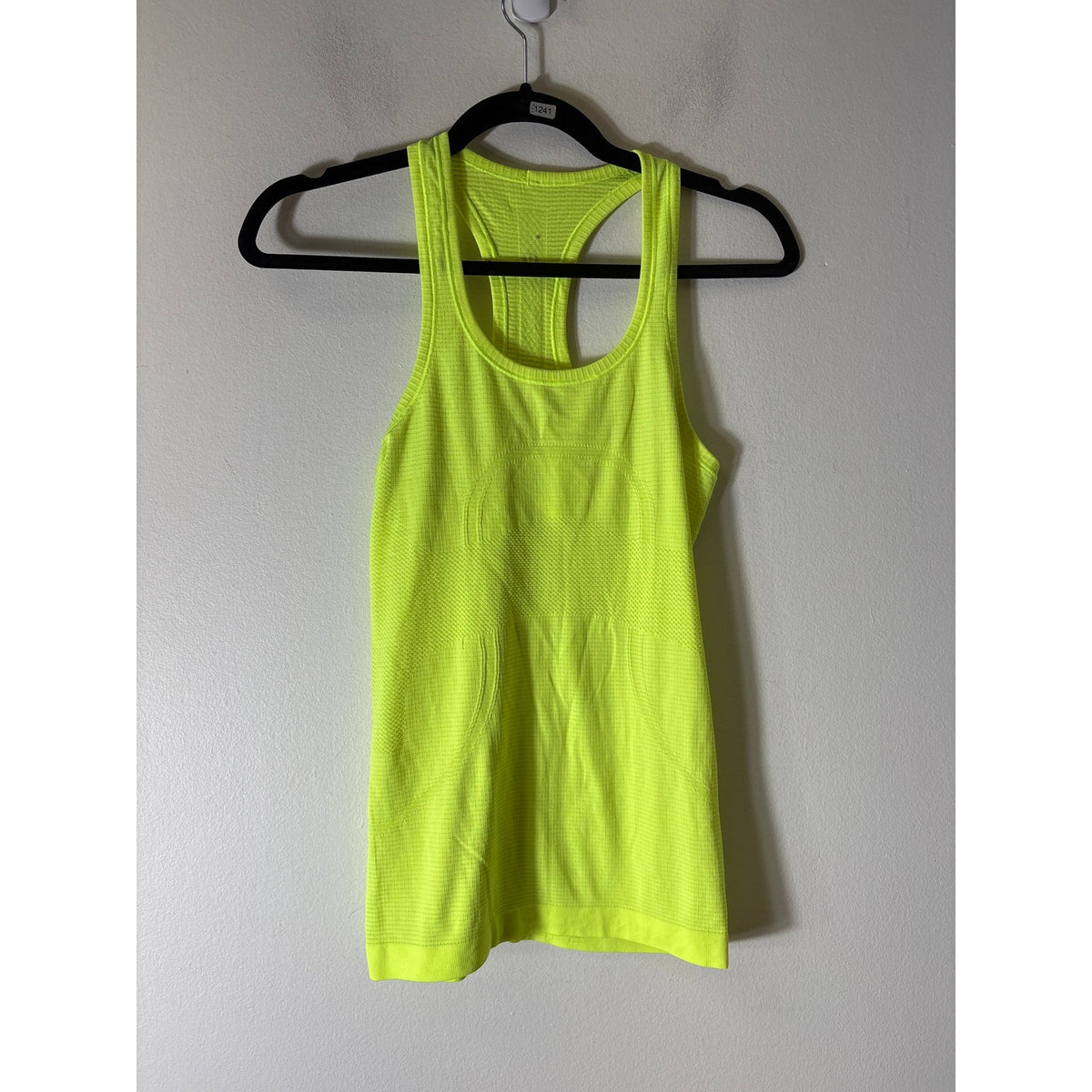 Lululemon Neon Yellow Athletic Razor Back Tank Sz 4