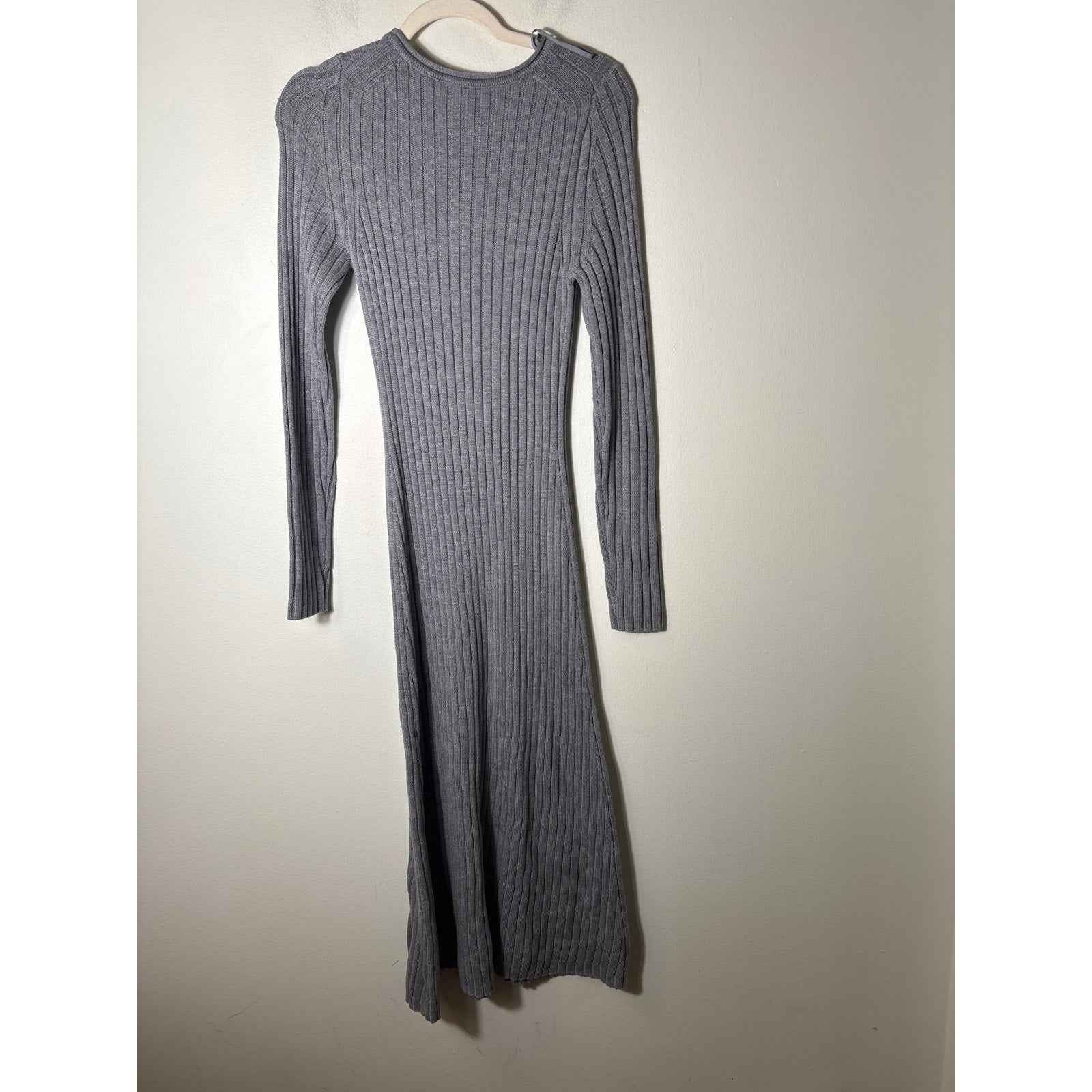 Los Angeles Atalier and Other Stories Gray Knit Body Con Ribbed Maxi Dress Sz S