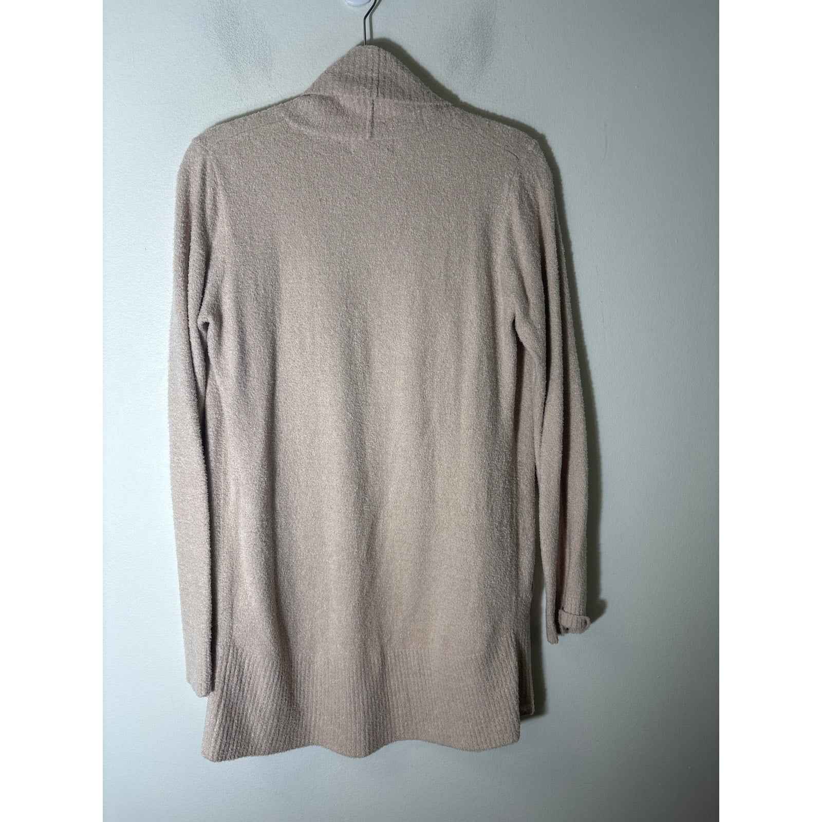Barefoot Dreams Cozy Chic Lite Beige Long Sleeve Open Front Cardigan Sz S