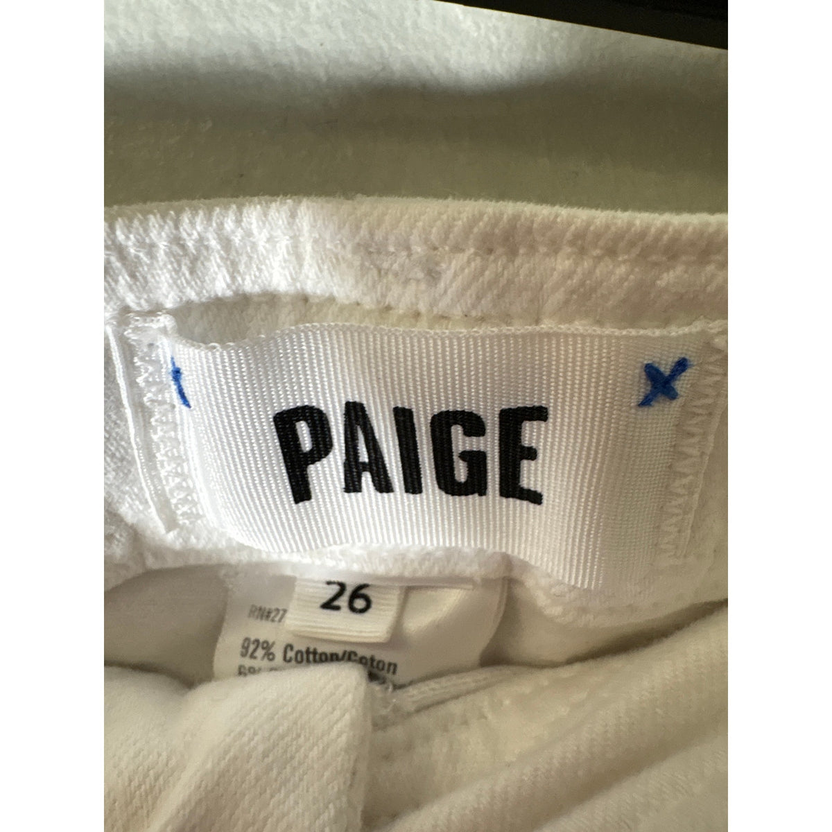 Paige White Straight Leg Nellie Denim Jeans Sz 26