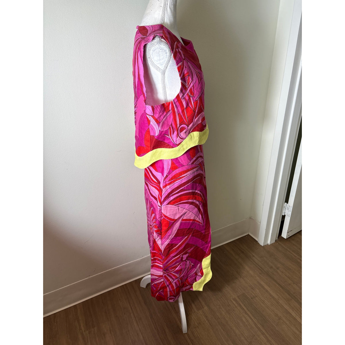 Farm Rio Hot Pink Retro Linen Sarong and Top Set