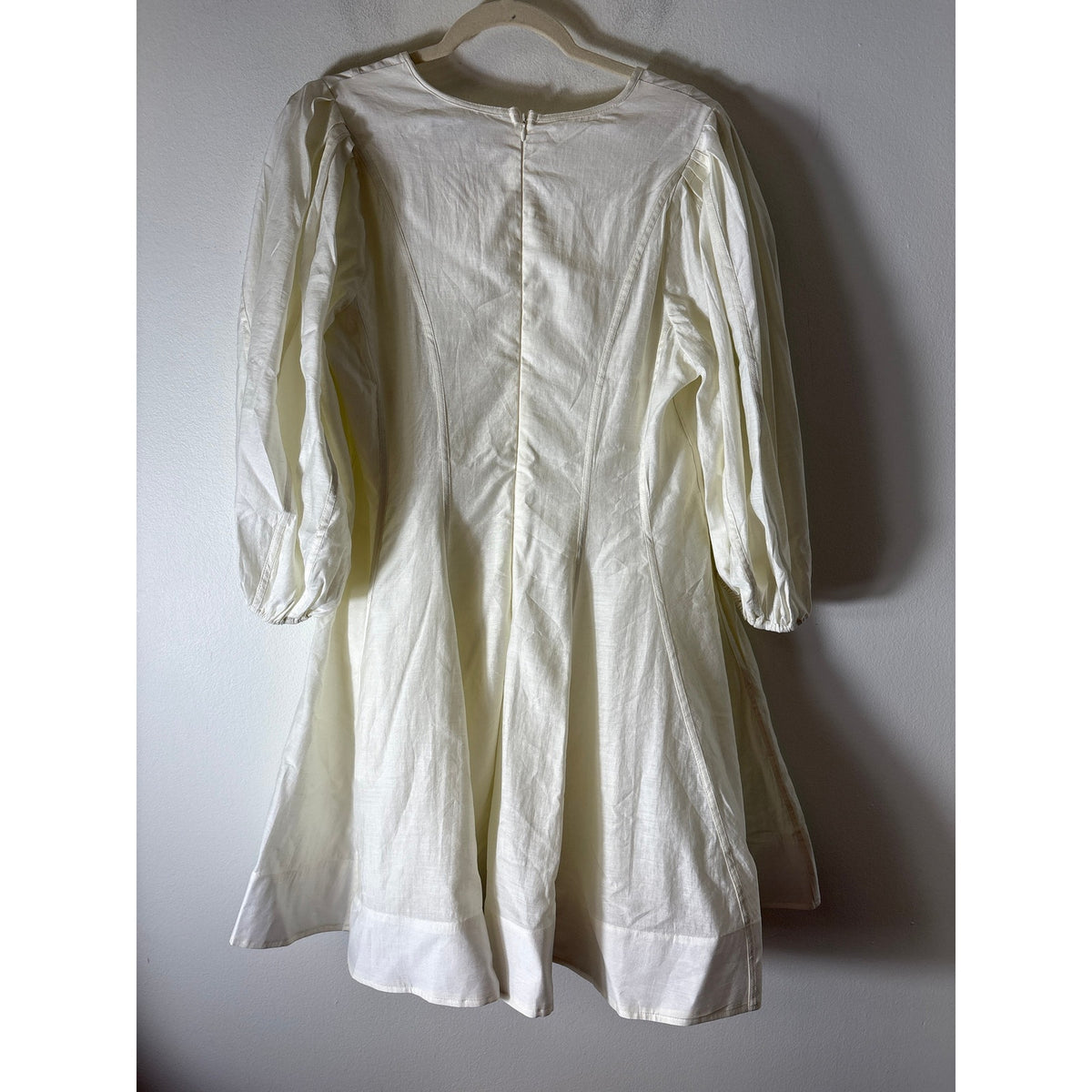 English Factory Off White Puff Sleeve A-Line Mini Dress Sz M