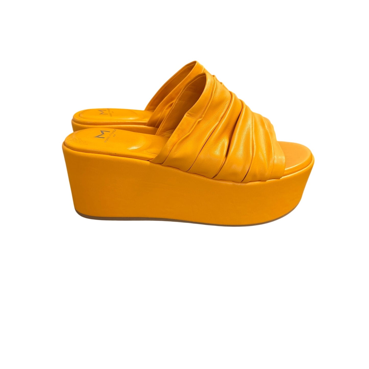 Marc Fisher Marigold Wedge Leather Slides Sz 8