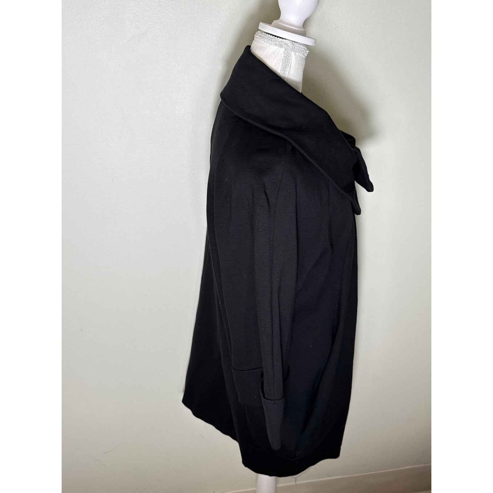 Joseph Ribkoff Black 3/4 Sleeve Open Front Car Coat Sz 12