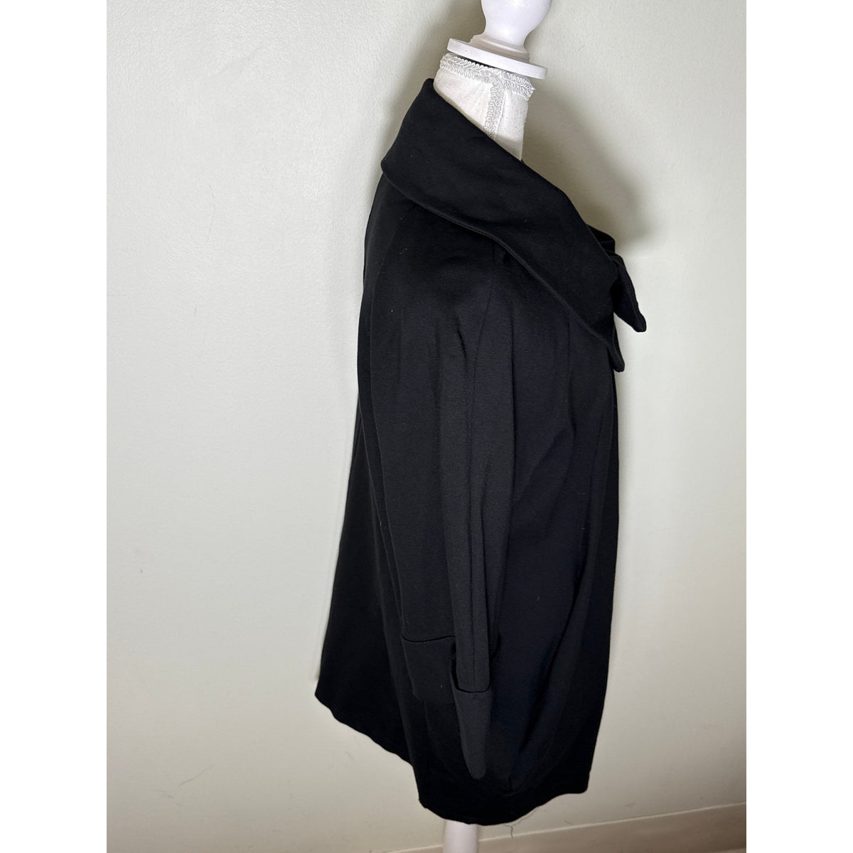 Joseph Ribkoff Black 3/4 Sleeve Open Front Car Coat Sz 12