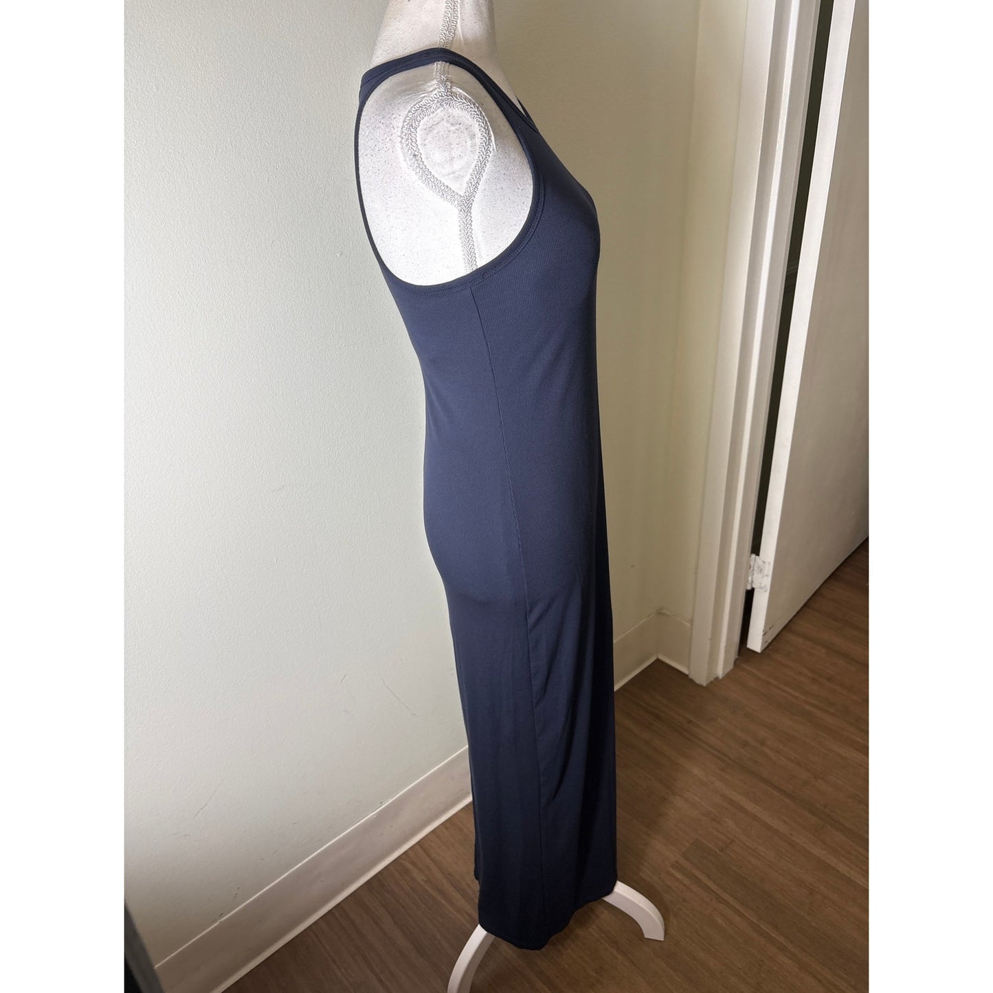 Athleta Navy Sleeveless Ribbed Bodycon Maxi Dress Sz SP