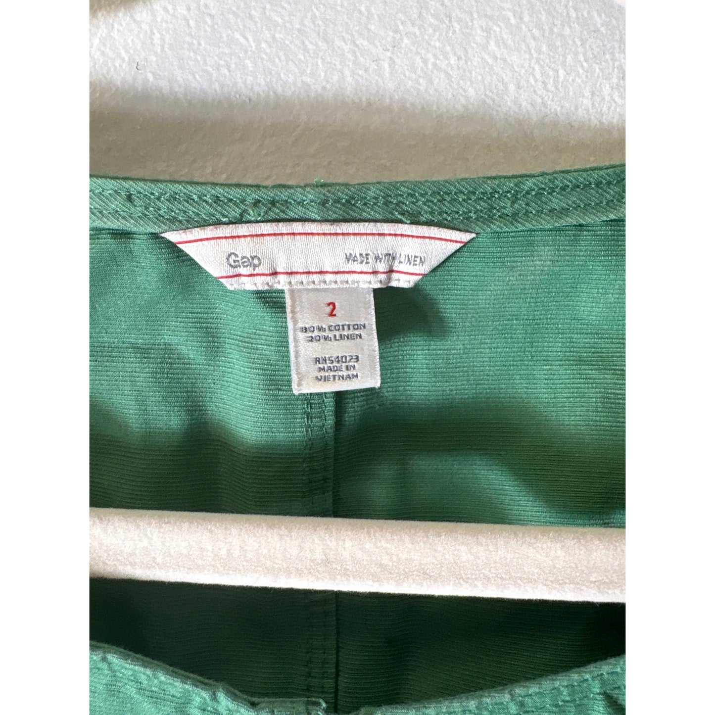 Gap Kelly Green A Line Pleated Short Sleeve Dress Sz 2