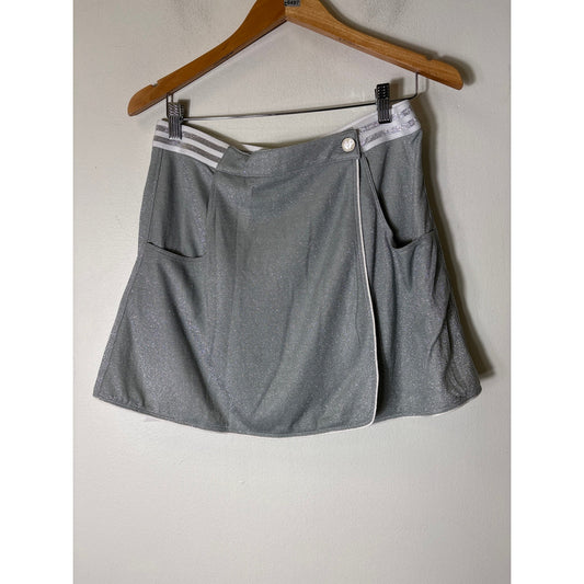 NWT Buru Silver and White Reversible Tennis Skirt Sz M