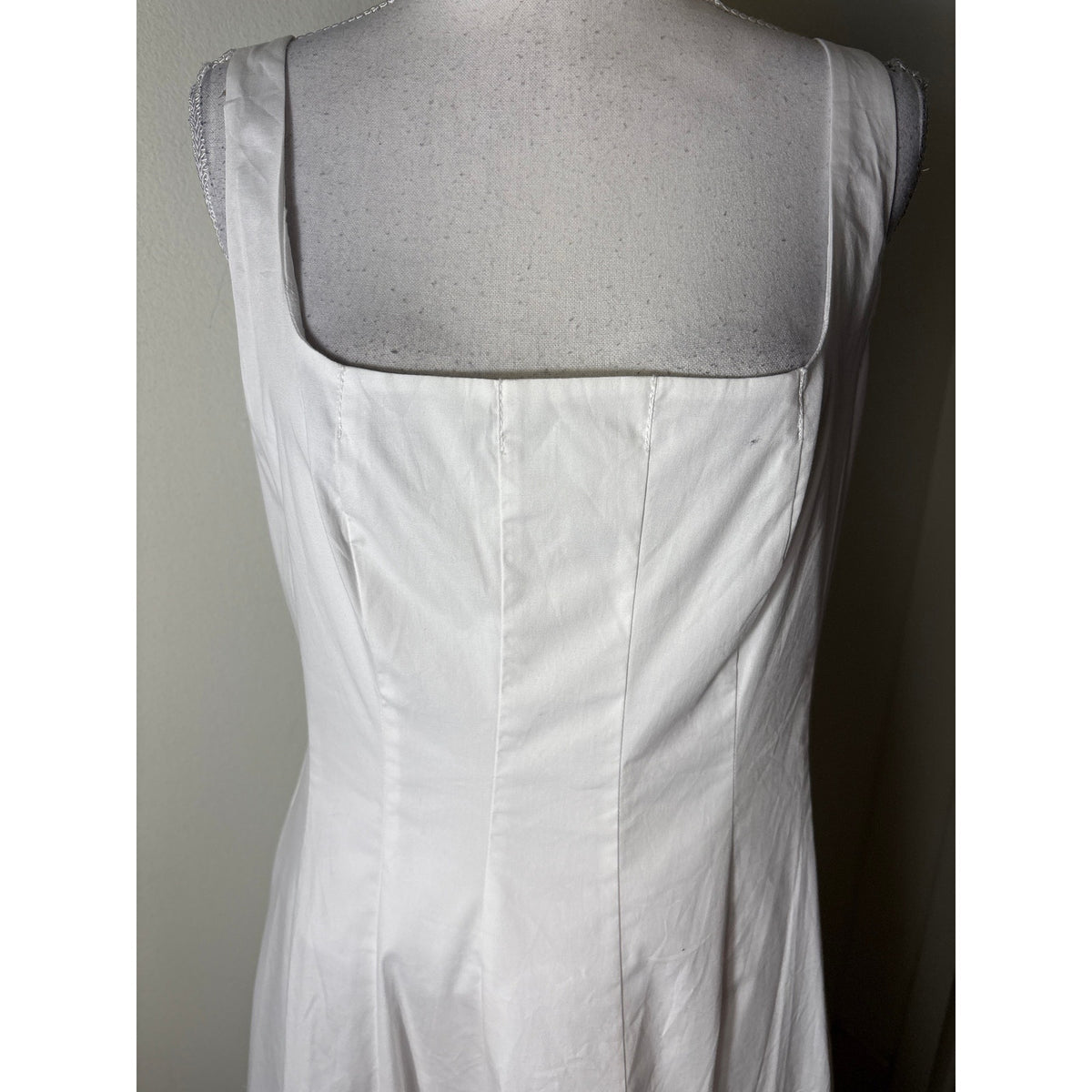 Staud White Cotton Sleeveless A-Line Midi Dress Sz 10