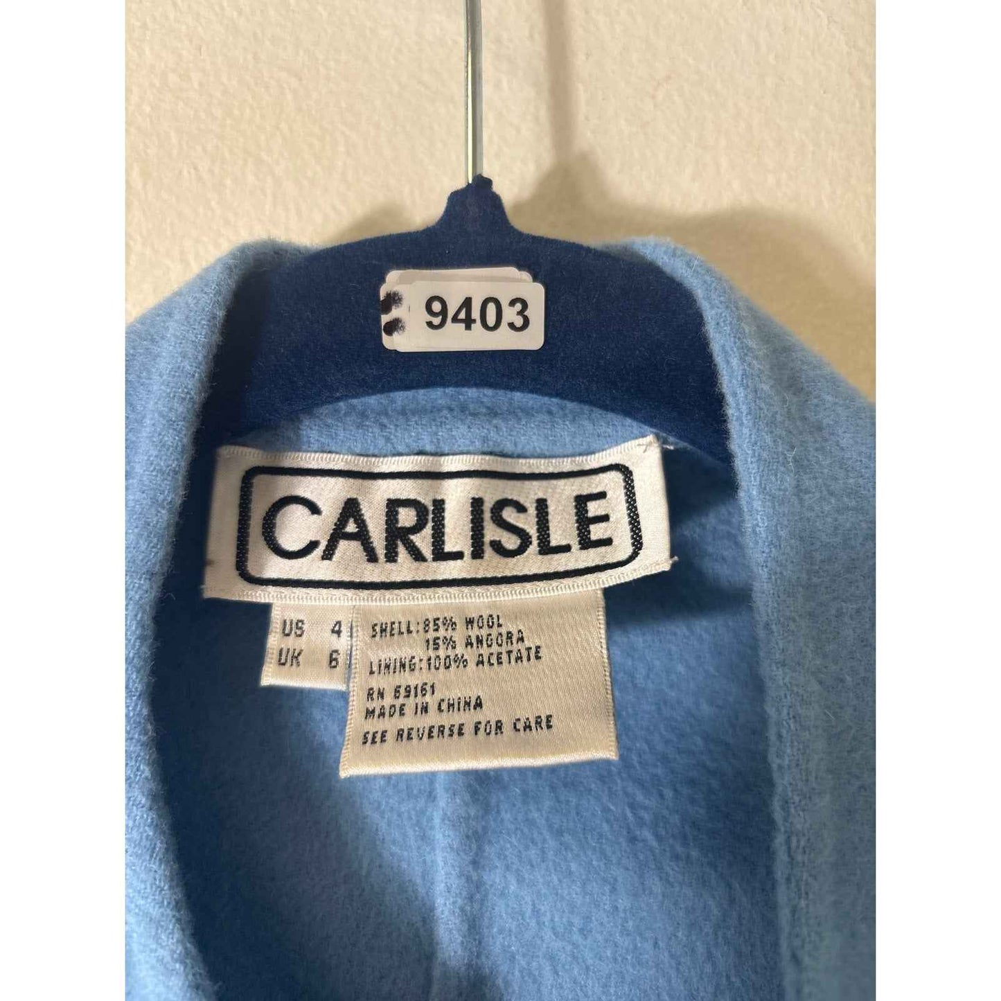 Carlisle Sky Blue Long Coat Sz 4