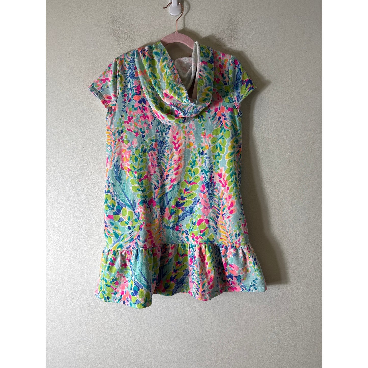 Girls Lilly Pulitzer Multi Color Watercolor Hooded Cover Up Sz L