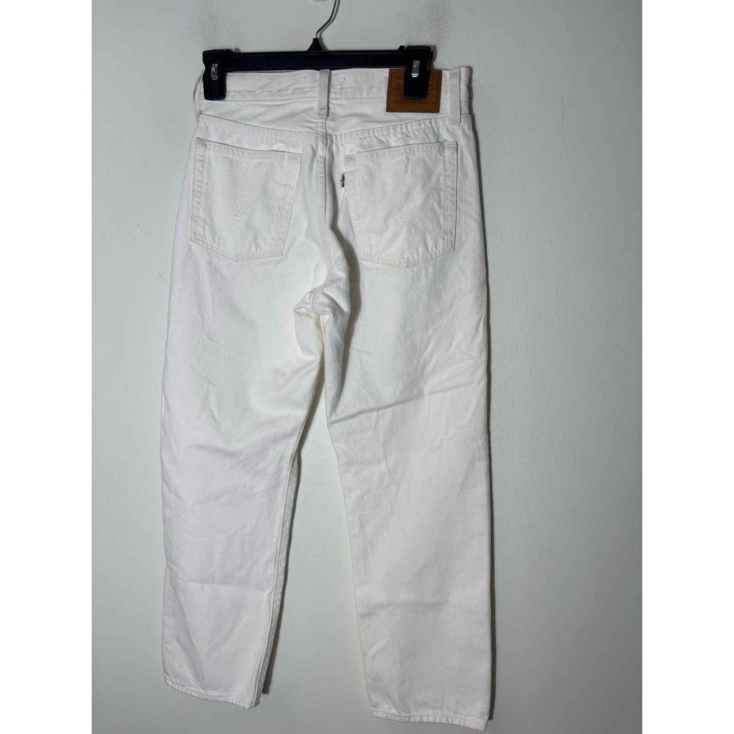 Levi's Off White Denim Button Fly "Wedgie Straight" Jeans Sz 27