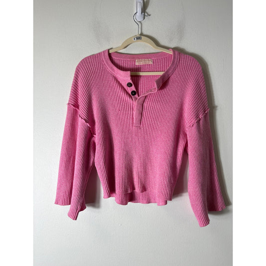 Urban Outfitters Pink Long Sleeve Knit Ribbed Sweater Sz XS