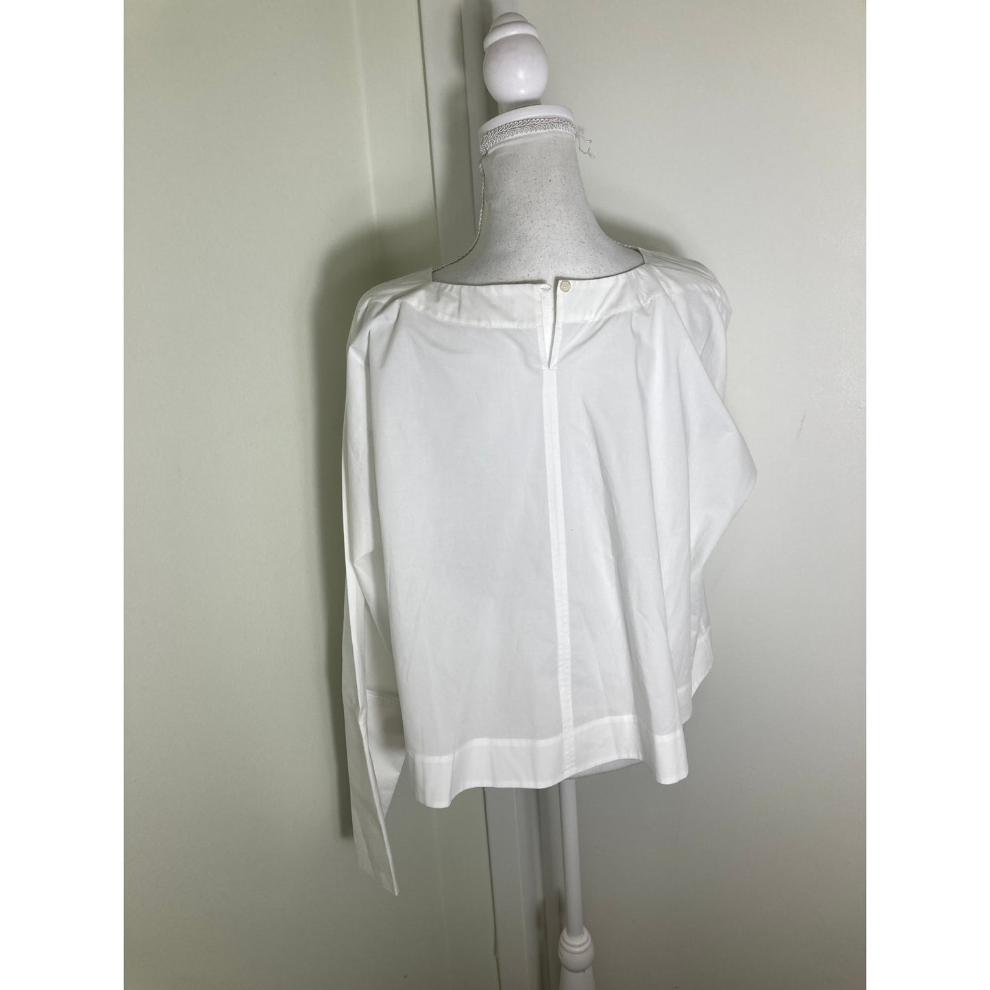 Soeur Crisp White Long Sleeve Cotton Shirt with Boxy Cut sz 38