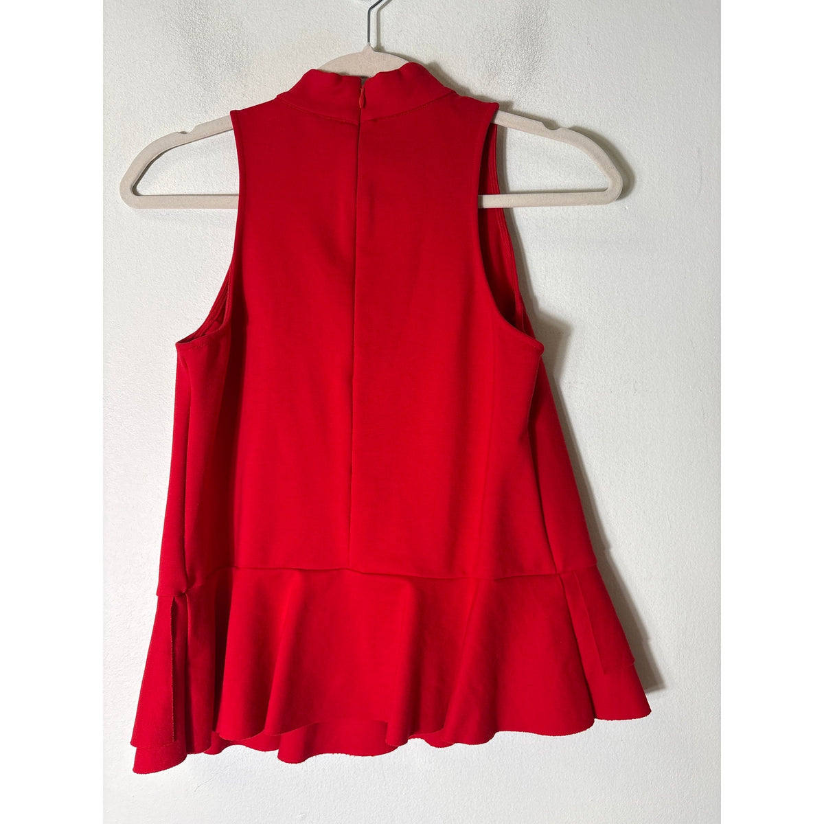 by Anthropology Classic Red Sleeveless Peplum Top Sz XS