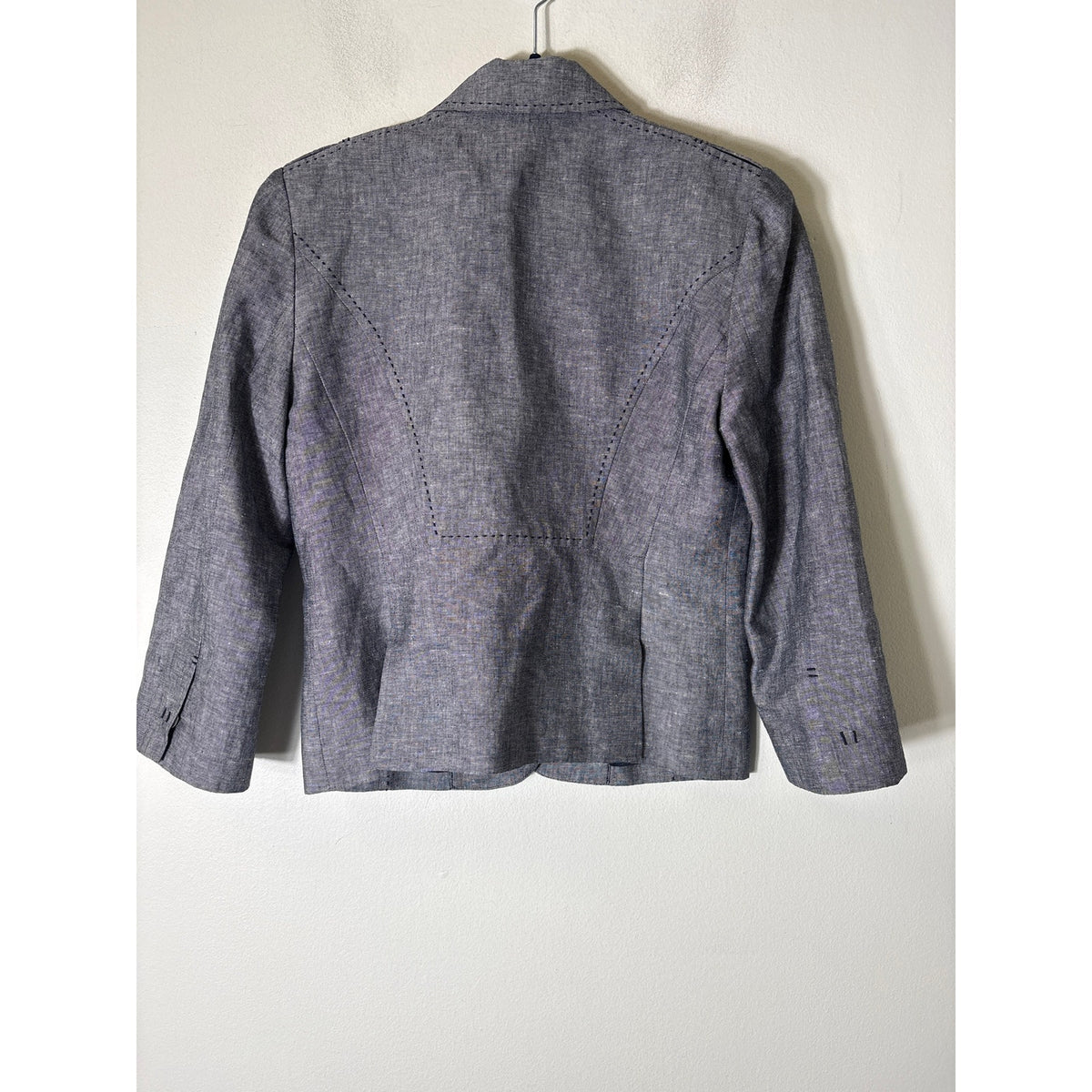 Tahari Gray Long Sleeve Snap Front Blazer Sz 0