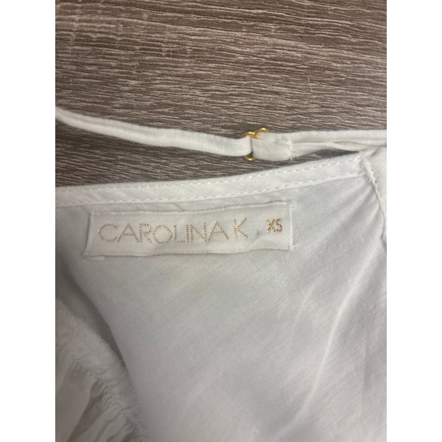 Carolina K. Crisp White Cotton Embroidered Maxi Dress Sz XS