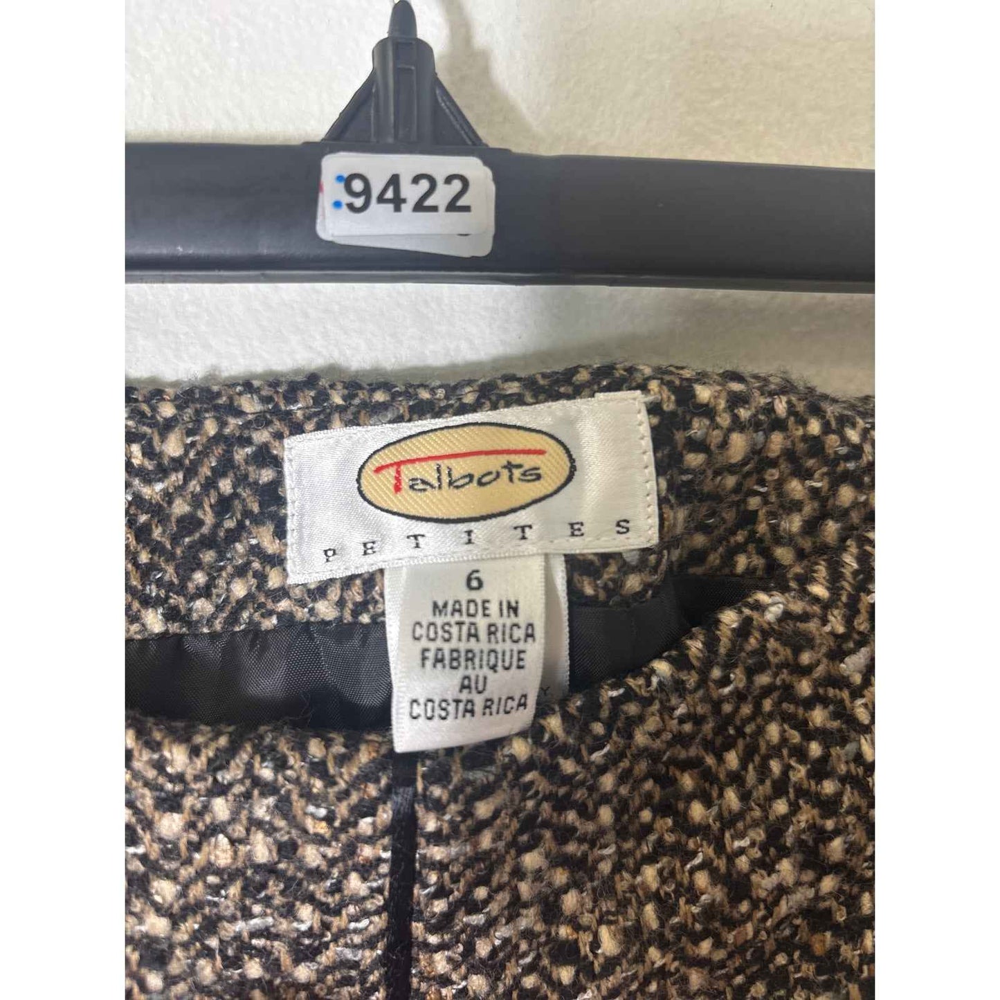 Talbots Brown and Black Tweed Pencil Skirt Sz 6P